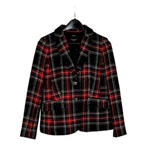 Talbots 'Aberdeen' Red Multicolored Plaid Wool Blend Blazer Jacket Size 8P